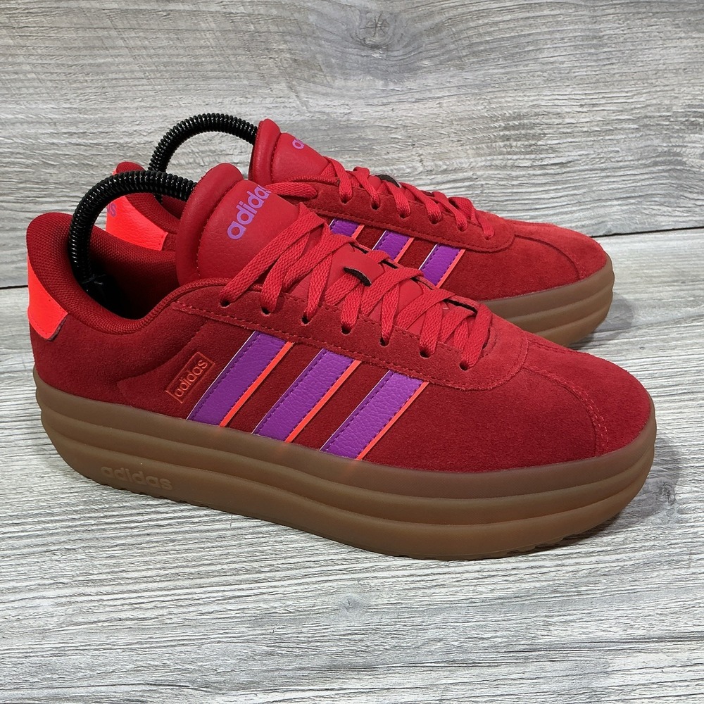 Adidas Gazelle Bold Triple Platform Red/Purple Sneakers Shoes Women's Size 7